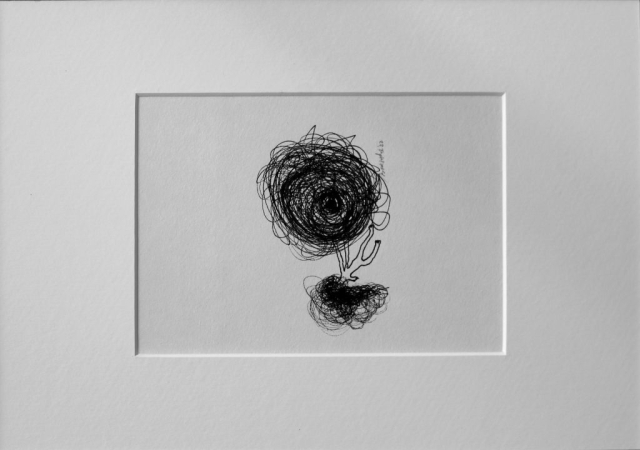 Razia Barsati - De zegen van de gebrokene - A4 (29.7x21) - Fine liner op papier - 2022 - € 400