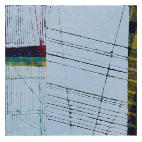 Remy Jungerman - Pimba SAMBURA XVIII - 4.7x4.7" (12x12) - Cotton Textile, Koalin (pimba) on wood panel - 2022 - € 1.250