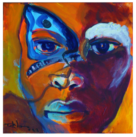 Rinaldo Klas - Friends - 60x60cm - Acryl op canvas - 2023 - € 400